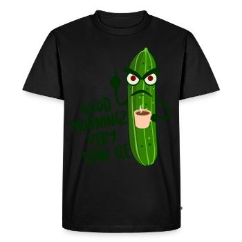 Grumpy Cucumber Cucumbers Pickles - Men's Premium Organic T-Shirt - black - Front - Nico (187cm)