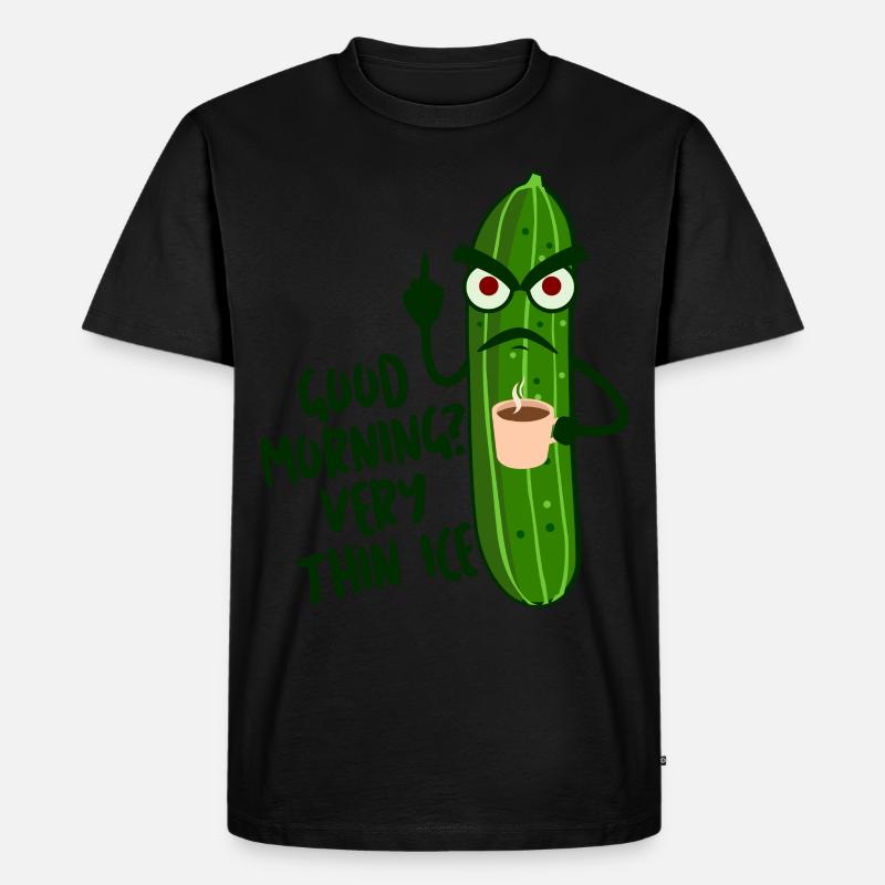 Grumpy Cucumber Cucumbers Pickles - Männer Premium Bio T-Shirt - Schwarz