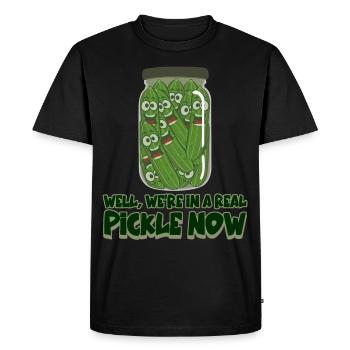 Pickle Jar Cucumber Cucumbers Pickles - Men's Premium Organic T-Shirt - black - Front - Nico (187cm)