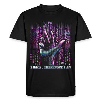 Penetrationstester I hack, therefore I am - Men's Premium Organic T-Shirt - black - Front - Nico (187cm)