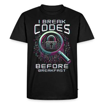 Penetration tester I break codes - Men's Premium Organic T-Shirt - black - Front - Nico (187cm)