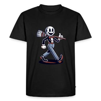 Dessin animé rétro balai de sorcière Magic Vintage Design - T-shirt Premium bio Homme - noir - Devant - Nico (187cm)