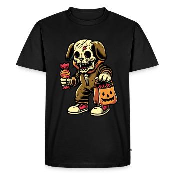 Mort-vivant zombie chien Trick or Treat Halloween - T-shirt Premium bio Homme - noir - Devant - Nico (187cm)