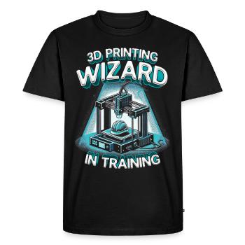 Assistant d’impression 3D en formation - T-shirt Premium bio Homme - noir - Devant - Nico (187cm)