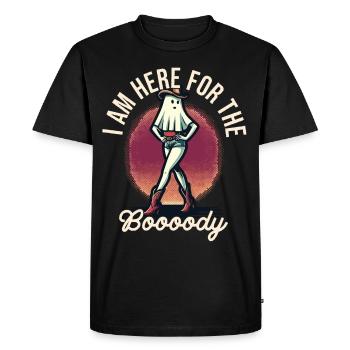 Drôles de fantômes disant des fantômes effrayants - T-shirt Premium bio Homme - noir - Devant - Nico (187cm)