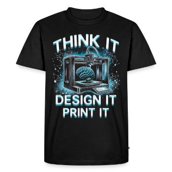 3D Printing 3D Engineer Think It Design It - Men's Premium Organic T-Shirt - black - Front - Nico (187cm)