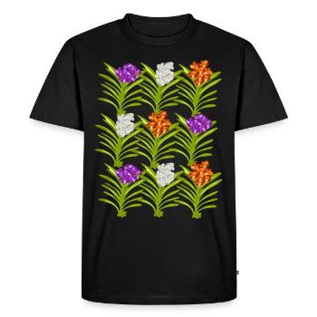 Orchidées Phalaenopsis Fleurs Orchidée - T-shirt Premium bio Homme - noir - Devant - Nico (187cm)