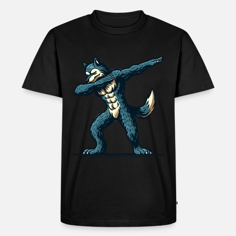 Dabbender Werwolf Lustiges Dabbing Design - Männer Premium Bio T-Shirt - Schwarz