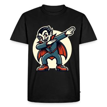 Dabbing vampire Drôle Dabbing Design - T-shirt Premium bio Homme - noir - Devant - Nico (187cm)