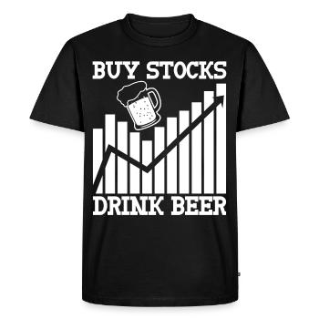 Stocks Stock exchange Capitalism Trader - Men's Premium Organic T-Shirt - black - Front - Nico (187cm)