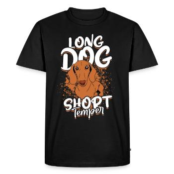 Dachshund Wire-haired Dachshund Long Dog Short Temper - Men's Premium Organic T-Shirt - black - Front - Nico (187cm)