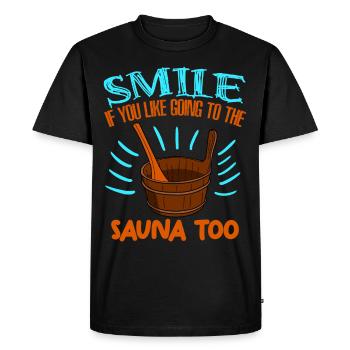 Sauna Joke Spa Thermal Bath Wellness - Men's Premium Organic T-Shirt - black - Front - Nico (187cm)