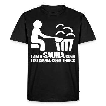 Sauna Spa Wellness - Men's Premium Organic T-Shirt - black - Front - Nico (187cm)