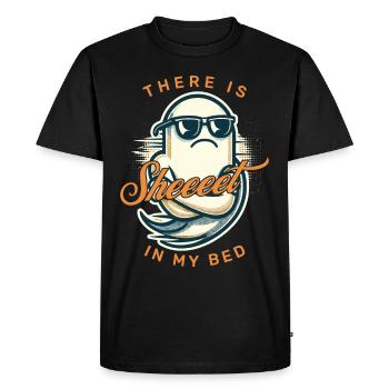 Drôle de fantôme disant qu’il y a une feuille de costume - T-shirt Premium bio Homme - noir - Devant - Nico (187cm)