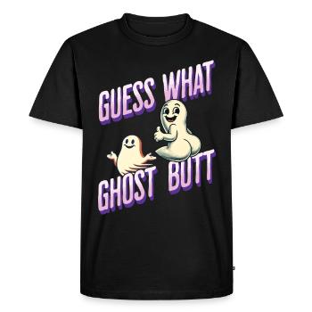 Halloween Costume Ghosts Butt Funny Saying - Men's Premium Organic T-Shirt - black - Front - Nico (187cm)
