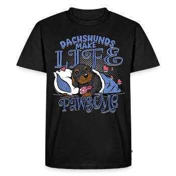 Dachshund wire-haired dachshund - Men's Premium Organic T-Shirt - black - Front - Nico (187cm)