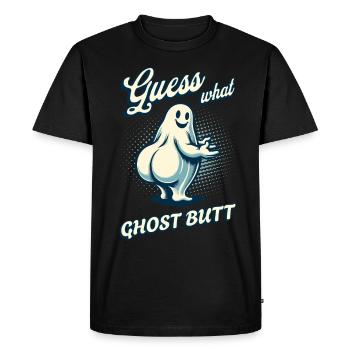 Halloween Costume Ghosts Butt Funny Saying - Men's Premium Organic T-Shirt - black - Front - Nico (187cm)