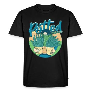 Plantes Plante Collectionneur Plante En Pot Bonheur - T-shirt Premium bio Homme - noir - Devant - Nico (187cm)