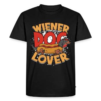 Dachshund, wire-haired dachshund, Viennese Dog Lover - Men's Premium Organic T-Shirt - black - Front - Nico (187cm)