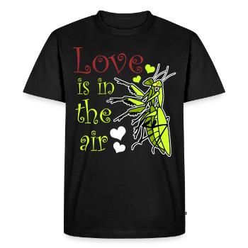 Praying Mantis Love - Men's Premium Organic T-Shirt - black - Front - Nico (187cm)