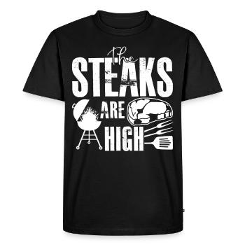 Barbecue Steaks BBQ Cuire Viande - T-shirt Premium bio Homme - noir - Devant - Nico (187cm)