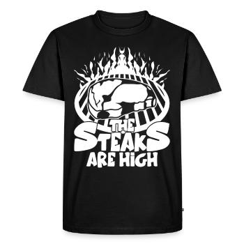 Barbecue Steak BBQ Cuire Viande - T-shirt Premium bio Homme - noir - Devant - Nico (187cm)