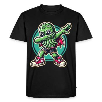 Dabbing drôle Cthulhu Dabbing Design - T-shirt Premium bio Homme - noir - Devant - Nico (187cm)