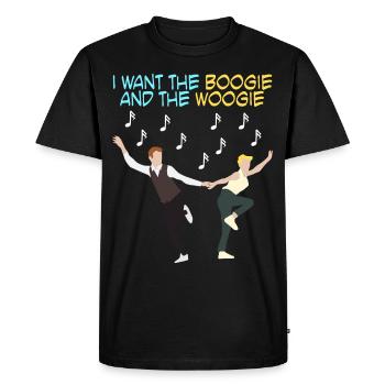 Boogie Woogie Swing Music Dancing - Men's Premium Organic T-Shirt - black - Front - Nico (187cm)
