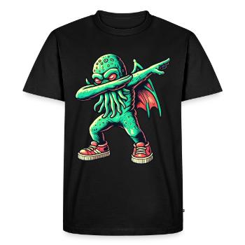 Dabbing drôle Cthulhu Dabbing Design - T-shirt Premium bio Homme - noir - Devant - Nico (187cm)
