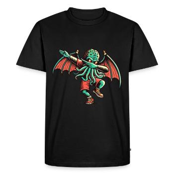 Dabbing drôle Cthulhu Dabbing Design - T-shirt Premium bio Homme - noir - Devant - Nico (187cm)