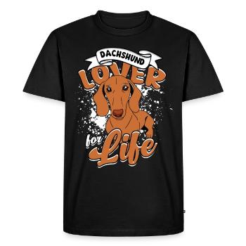 Dachshund Wire-haired Dachshund Lover For Life - Men's Premium Organic T-Shirt - black - Front - Nico (187cm)