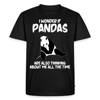 Panda géant endormi Panda Ours - T-shirt Premium bio Homme - noir - Devant - Nico (187cm)