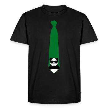 Cravate panda géant Panda Bear - T-shirt Premium bio Homme - noir - Devant - Nico (187cm)