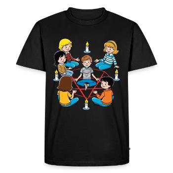 Design rétro Occulte Rituels d’invocation Vintage - T-shirt Premium bio Homme - noir - Devant - Nico (187cm)