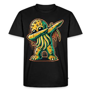 Drôle Dabbing Cthulhu Pieuvre dystopique - T-shirt Premium bio Homme - noir - Devant - Nico (187cm)