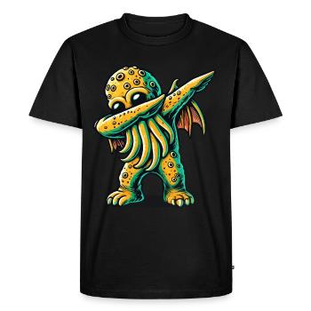 Dabbing drôle Cthulhu Dabbing Design - T-shirt Premium bio Homme - noir - Devant - Nico (187cm)