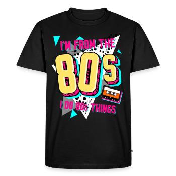 80s Retro Disco 1980 - Men's Premium Organic T-Shirt - black - Front - Nico (187cm)