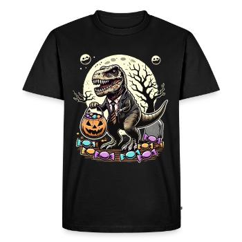 Drôle TRex Zombie Love Candy - T-shirt Premium bio Homme - noir - Devant - Nico (187cm)