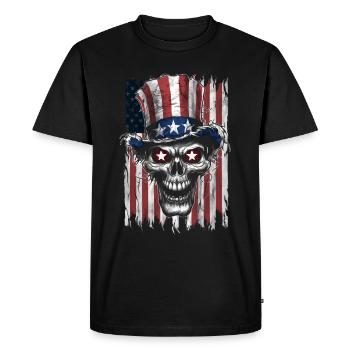 Halloween, Squelette, Effrayant, Effrayant, Horreur, Fête - T-shirt Premium bio Homme - noir - Devant - Nico (187cm)