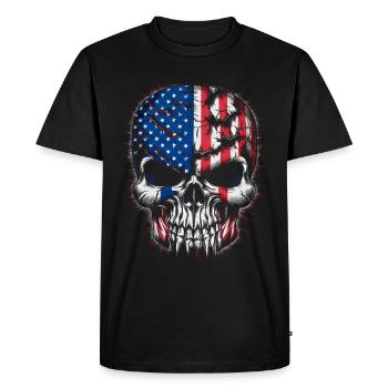 Halloween, Squelette, Effrayant, Effrayant, Horreur, Fête - T-shirt Premium bio Homme - noir - Devant - Nico (187cm)