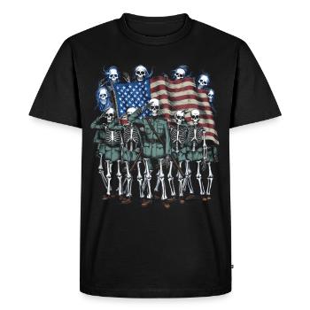 Halloween, Squelette, Effrayant, Effrayant, Horreur, Fête - T-shirt Premium bio Homme - noir - Devant - Nico (187cm)