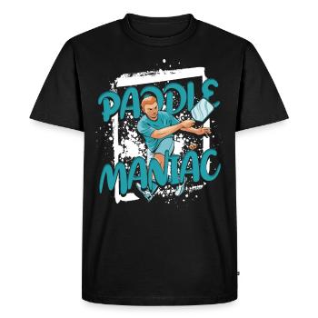 Pickleball Paddle Maniac - T-shirt Premium bio Homme - noir - Devant - Nico (187cm)