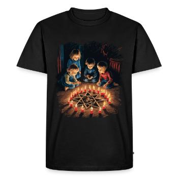 Occult Summoning Rituals Retro Vintage Design - Men's Premium Organic T-Shirt - black - Front - Nico (187cm)