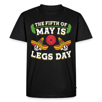 Entraînement des jambes Le 5 mai est la journée des jambes - T-shirt Premium bio Homme - noir - Devant - Nico (187cm)