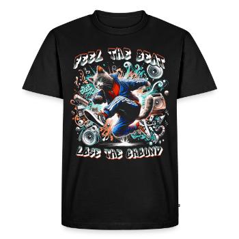 Breakdance B-boy Ressentez le rythme - T-shirt Premium bio Homme - noir - Devant - Nico (187cm)