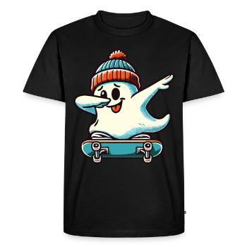 Skateboaring Dabbing Ghost Skateboard Dab - Men's Premium Organic T-Shirt - black - Front - Nico (187cm)