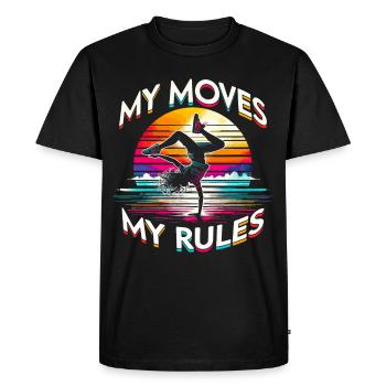 Breakdance B-boy Mes mouvements Mes règles - T-shirt Premium bio Homme - noir - Devant - Nico (187cm)