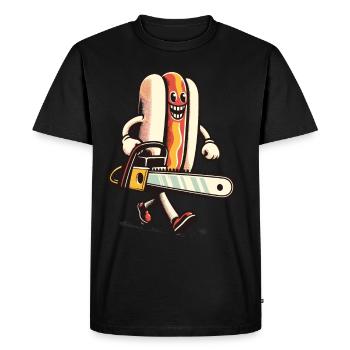 Psycho Hotdog Délicieux Design d’Halloween - T-shirt Premium bio Homme - noir - Devant - Nico (187cm)