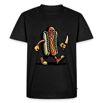 Psycho Hotdog Delicious Halloween Design pour - T-shirt Premium bio Homme - noir - Devant - Nico (187cm)