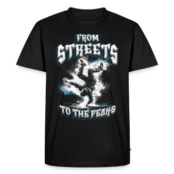 Breakdance : de la rue aux sommets - T-shirt Premium bio Homme - noir - Devant - Nico (187cm)
